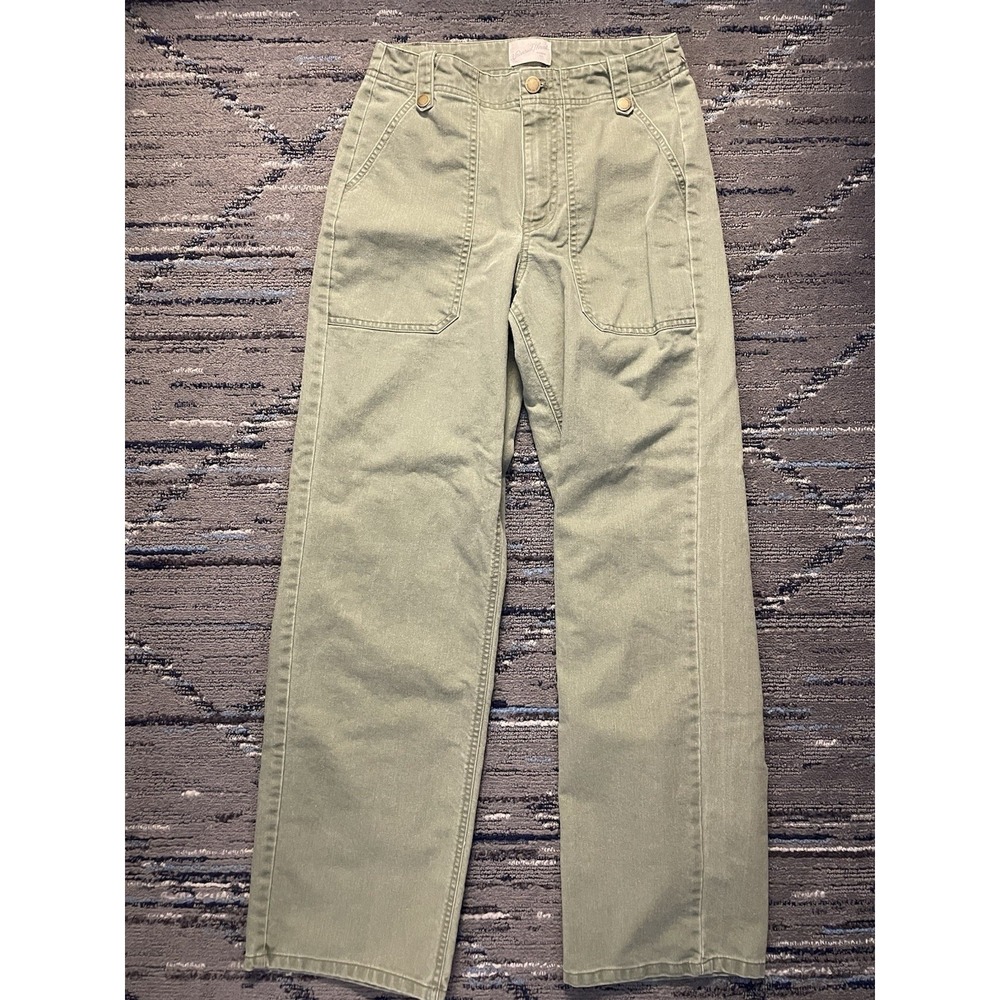 Universal Thread Women's 2 Mid Rise Wide Leg Ankle Jeans Pants Sage Green